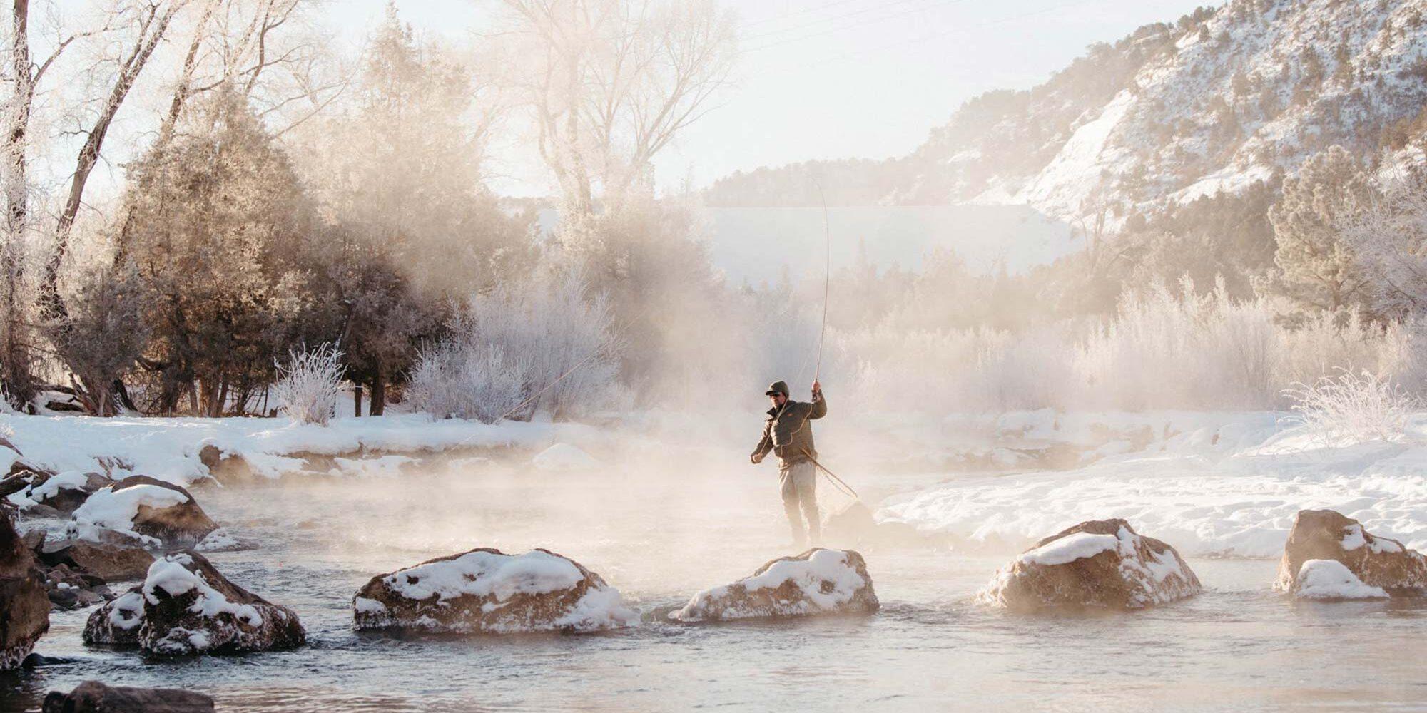 Visão geral da aventura de pesca de inverno em família